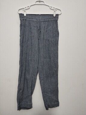Hatch Women's S Cotton Gauze Pants Drawstring Pockets